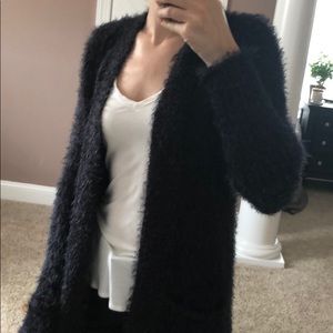 Express Eyelash Open Cardigan Sweater